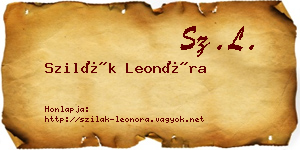 Szilák Leonóra névjegykártya